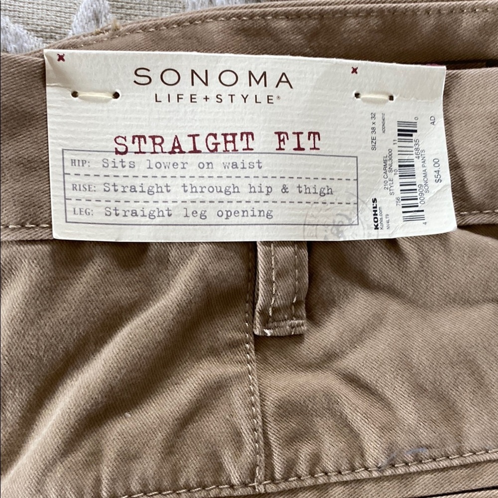 Men's Tan Straight Fit Pants